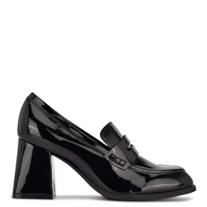 Zest Heeled Loafers Black Patent Women Nine West Pumps