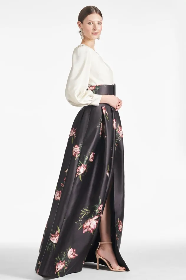 Zoe Gown 8211 IvoryNoir Blossom Women Sachin and Babi Covered